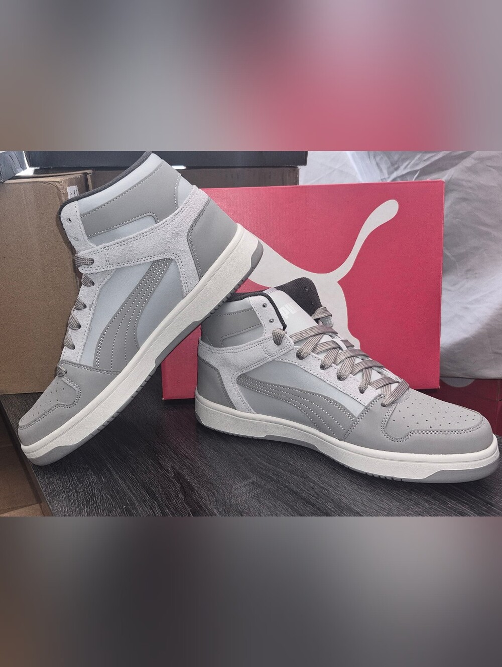 Men's High-Top Athletic Sneakers - Gray